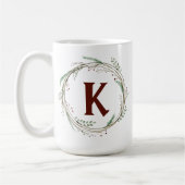 Weihnachtswasserfarbe Rustikaler Kranz Kaffeetasse (Links)