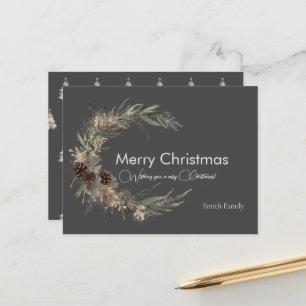 Weihnachtswasserfarbe schwarz Postkarte