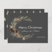 Weihnachtswasserfarbe schwarz Postkarte (Vorne/Hinten)