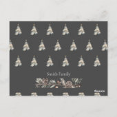 Weihnachtswasserfarbe schwarz Postkarte (Rückseite)