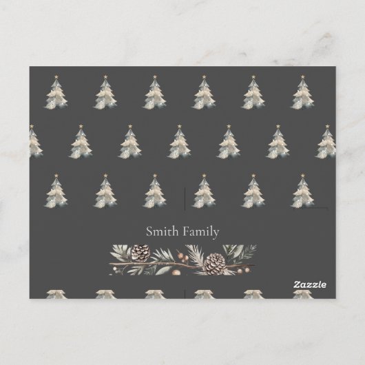 Weihnachtswasserfarbe schwarz Postkarte (Rückseite)