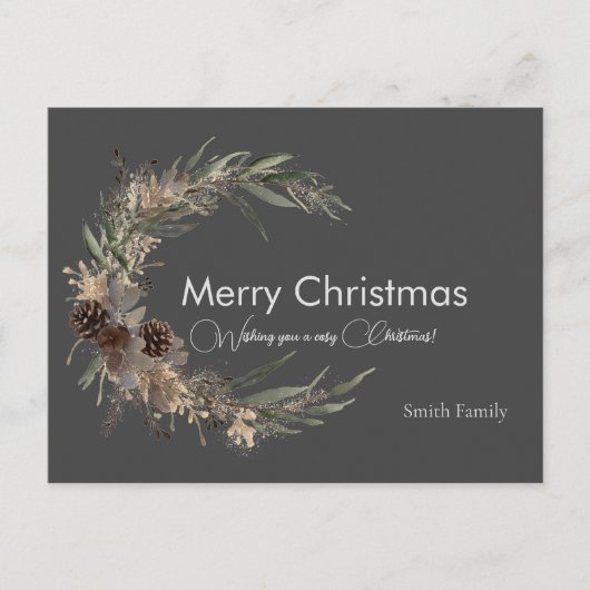 Weihnachtswasserfarbe schwarz Postkarte (Vorderseite)