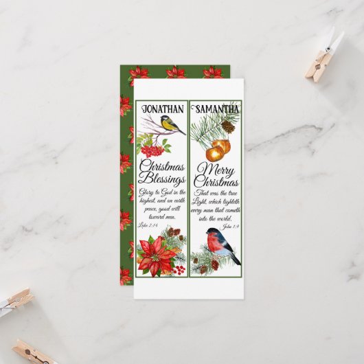 Weihnachtswasserfarbe Segen Scripting Lesezeichen Karte (Vorderseite/Rückseite Beispiel)