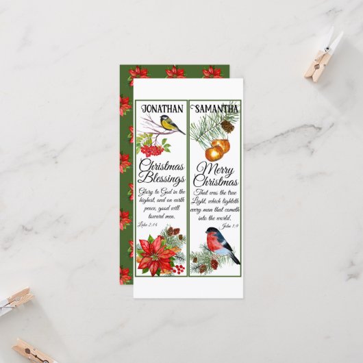 Weihnachtswasserfarbe Segen Scripting Lesezeichen Karte (Vorderseite/Rückseite Beispiel)