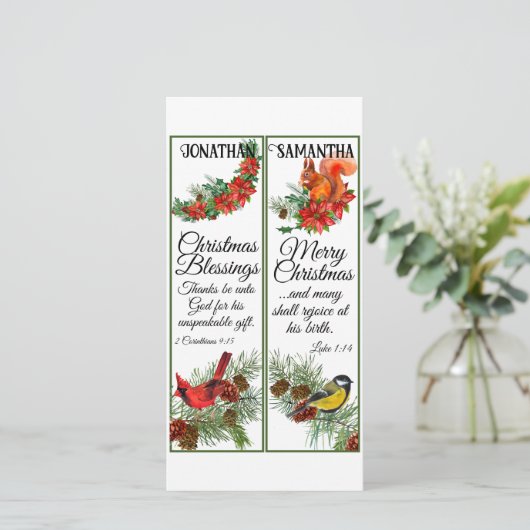 Weihnachtswasserfarbe Segen Scripting Lesezeichen Karte (Stehend Vorderseite)