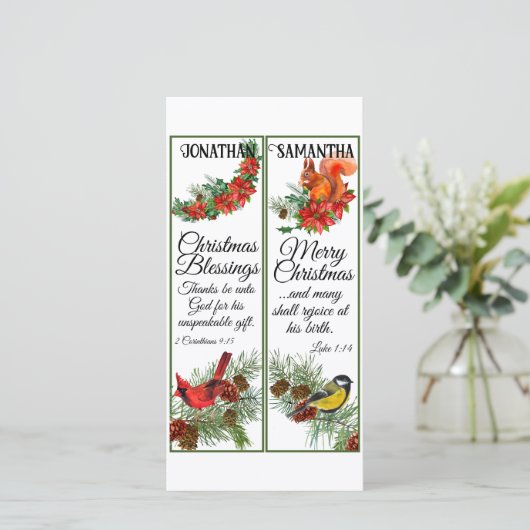 Weihnachtswasserfarbe Segen Scripting Lesezeichen Karte (Stehend Vorderseite)