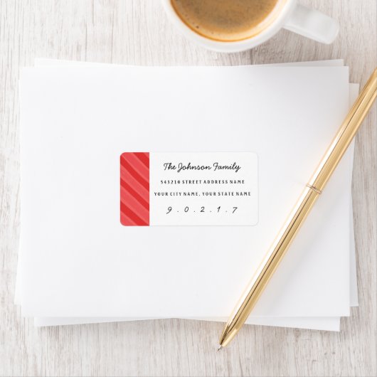 Weihnachtswasserfarbe Streifen benutzerdefinierte  Adressaufkleber (Insitu)