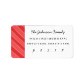 Weihnachtswasserfarbe Streifen benutzerdefinierte  Adressaufkleber (Vorne)