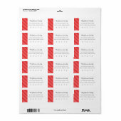 Weihnachtswasserfarbe Streifen benutzerdefinierte Adressaufkleber (Vorne)