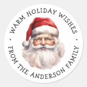 Weihnachtswasserfarbe warme Winterwünsche Runder Aufkleber (Vorderseite)