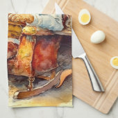 Weihnachtswasserfarbe Weihnachtsfeiertag Geschirrtuch (Viertel Falte)