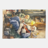 Weihnachtswasserfarbe Weihnachtsfeiertag Geschirrtuch (Horizontal)