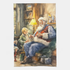 Weihnachtswasserfarbe Weihnachtsfeiertag Geschirrtuch