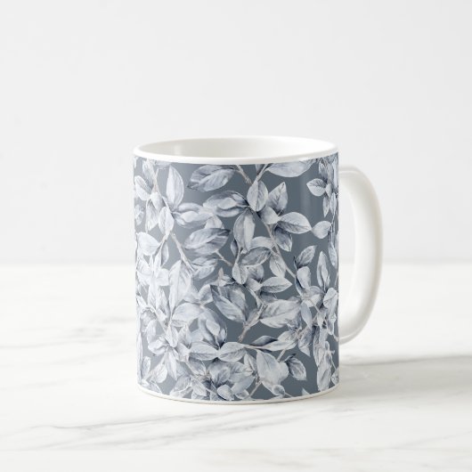 Weihnachtswasserfarbe Winter Botanisches Muster Kaffeetasse (VorderseiteRechts)