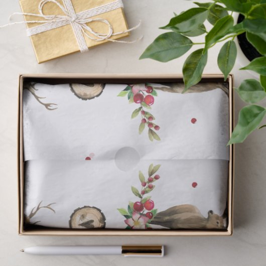 Weihnachtswasserfarbe Winter Hirschmuster Seidenpapier (Geschenk)