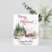 Weihnachtswasserfarbe Winter Truck Elche Haushalt (Stehend Vorderseite)