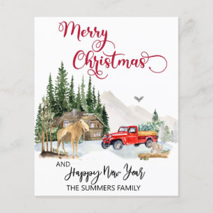 Weihnachtswasserfarbe Winter Truck Elche Haushalt