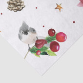 Weihnachtswasserfarbe Wintervogelmuster Seidenpapier (Detail)