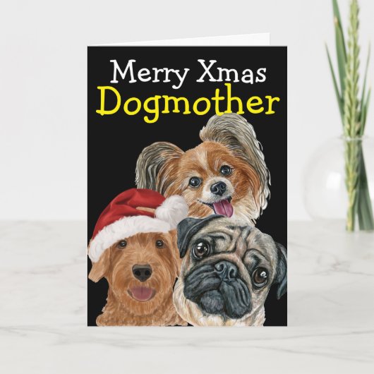 Weihnachtswasserfarbenkarte von Ihrem Hund Dankeskarte (Vorderseite)
