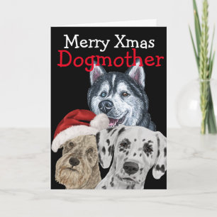Weihnachtswasserfarbenkarte von Ihrem Hund Dankeskarte