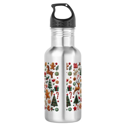Weihnachtswasserflasche Edelstahlflasche (Rückseite)