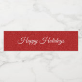 Weihnachtswasserflasche - Roter Glitzer Wasserflaschenetikett (Einzelnes Label)