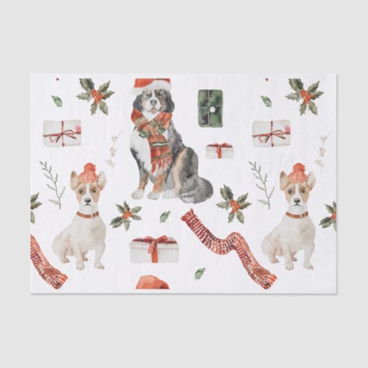 Weihnachtswasserhund und Katze Seidenpapier (Vorderseite)