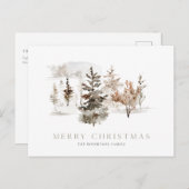 Weihnachtswasserkarte mit Winterlandschaft Postkarte (Vorne/Hinten)