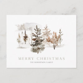 Weihnachtswasserkarte mit Winterlandschaft Postkarte