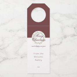 Weihnachtswasserkranz Burgunderrot Flaschenanhänger