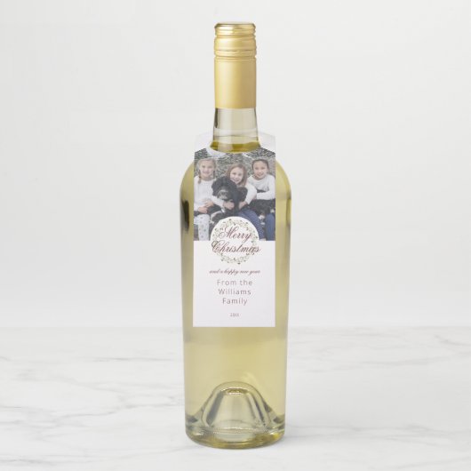 Weihnachtswasserkranz mit Foto Flaschenanhänger (Auf Flasche)