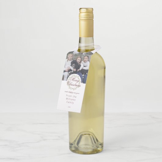 Weihnachtswasserkranz mit Foto Flaschenanhänger (Angewinkelt)