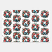 Weihnachtswasserkranz mit Holly Pattern Geschenkpapier Set (Vorderseite 2)