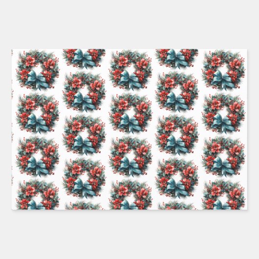 Weihnachtswasserkranz mit Holly Pattern Geschenkpapier Set (Vorderseite 2)