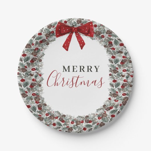 Weihnachtswasserkranz Pappteller (Vorderseite)