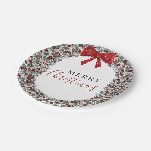 Weihnachtswasserkranz Pappteller (Schrägansicht)