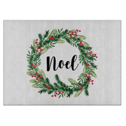 Weihnachtswasserkranz Schneidebrett (Vorderseite)