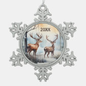 Weihnachtswasserrescher hinzufügen Jahr Schneeflocken Zinn-Ornament (Vorderseite)