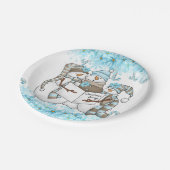 Weihnachtswasserschneedecke - Party Pappteller (Schrägansicht)