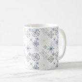 Weihnachtswasserschneeflocken Muster Kaffeetasse (VorderseiteRechts)
