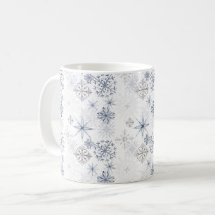 Weihnachtswasserschneeflocken Muster Kaffeetasse