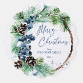 Weihnachtswasserschneekiefer Foto Ornament Karte (Vorderseite)