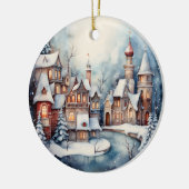 Weihnachtswasserstadt - Neue Nachricht Keramik Ornament (Links)