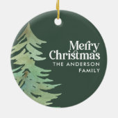 Weihnachtswasserwald Keramik Ornament (Hinten)