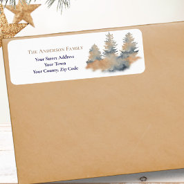 Weihnachtswatercolor Winterwald Bäume Name