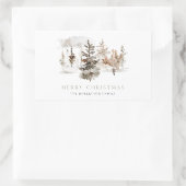 Weihnachtswaterfarbe Winterlandschaftsaufkleber Rechteckiger Aufkleber (Tasche)