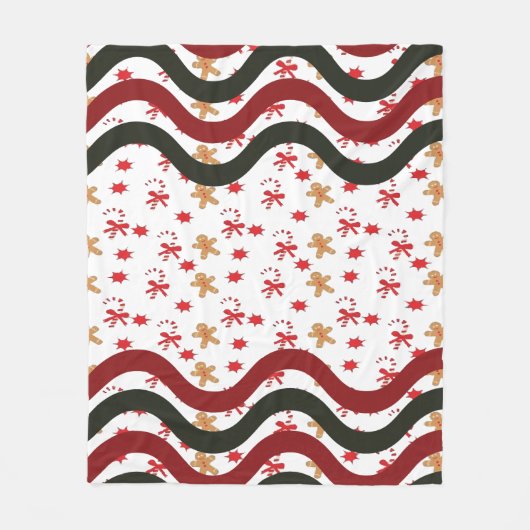 Weihnachtswaves Fleecedecke (Vorderseite)