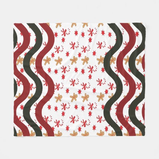 Weihnachtswaves Fleecedecke (Vorderseite (Horizontal))