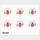 Weihnachtsweibchen Gnome Classic Round Sticker (Blatt)