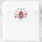 Weihnachtsweibchen Gnome Classic Round Sticker (Tasche)
